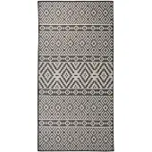 vidaXL Tapis à tissage plat d'extérieur 100x200 cm Rayures noires