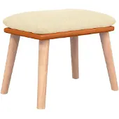 vidaXL Repose-pied Crème 45x29,5x35 cm Tissu et similicuir