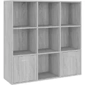 vidaXL Armoire à livres Sonoma gris 98x30x98 cm