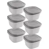 Sunware 3 pièces Sigma Home boîte de conservation - 18 x 18 x 10,4 cm - 1,8 litre - gris clair/gris foncé