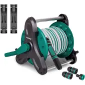 Vonroc Dévidoir avec tuyau 15m | Raccords de tuyau et de robinet incl.