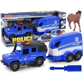 Leantoys Voiture Off-Road Transporter Police pour la rotation de la D