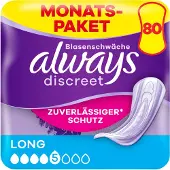 Always Lot De 5 - Always : Discreet Long Plus - Serviettes Fuites Urinaires Larges 16 Serviettes