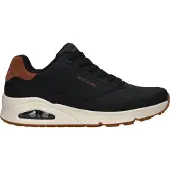 SKECHERS pour homme. 183004 Trainers Uno Suited On Air black (45), Noir, Plat, Lacets, Casuel