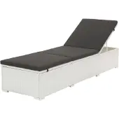 vidaXL Bain de soleil avec support Poly rotin blanc