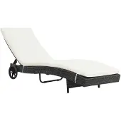 vidaXL Bain de soleil en poly rotin 199 x 60 x 37 cm noir et blanc