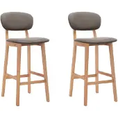 vidaXL Tabouret de bar 2 pcs. Tissu taupe