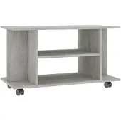 vidaXL Armoire TV à roulettes gris béton 80x40x45 cm Bois composite