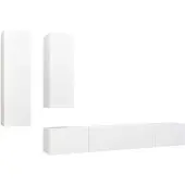 vidaXL Ensemble de 4 armoires TV blanc en bois composite
