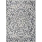 vidaXL Tapis à tissage plat d'extérieur 120x170 cm Motif bleu