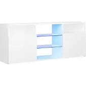 vidaXL Armoire TV-avec-éclairage-LED-120x30x50-cm-blanc