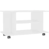vidaXL Meuble TV avec roulettes Blanc 80 x 40 x 40 cm Aggloméré
