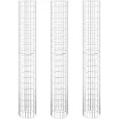 vidaXL Gabion lits surélevés 3 pcs. Rond Acier galvanisé Ø30x200 cm