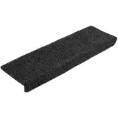 vidaXL Tapis d'escalier autocollants 5 pièces 65 x 21 x 4 cm Noir Bord rectangulaire