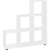 vidaXL Bibliothèque escalier Blanc brillant 107 cm Bois d'ingénierie