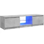 vidaXL Armoire TV avec lampes LED gris béton 140x40x35,5 cm