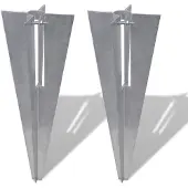vidaXL Piquets de poteau de clôture 2 pcs acier