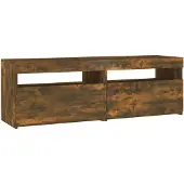 vidaXL Armoire TV avec lampes LED chêne fumé 120x35x40 cm