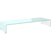 vidaXL Table TV/rehausse d'écran verre blanc 90x30x13 cm