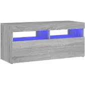 vidaXL Armoire TV avec lampes LED Gris Sonoma 90x35x40 cm