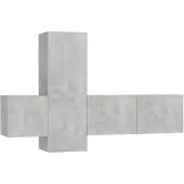 vidaXL Ensemble de 3 meubles TV en bois gris béton