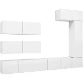 vidaXL Ensemble d'armoires TV 7 pièces blanc bois composite