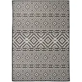 vidaXL Tapis à tissage plat d'extérieur 120x170 cm Rayures noires