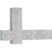 vidaXL Ensemble de 3 meubles TV en bois gris béton