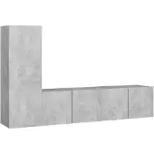 vidaXL Ensemble de 3 meubles TV en bois gris béton