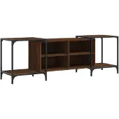 vidaXL Armoire TV marron imitation chêne 153x37x50 cm Matériau dérivé du bois