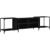 vidaXL Armoire TV noire 203x37x50 cm Bois composite