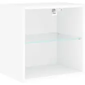 vidaXL Table de nuit murale avec lampes LED Blanc