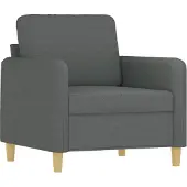 vidaXL Fauteuil avec pouf gris foncé 60 cm Tissu