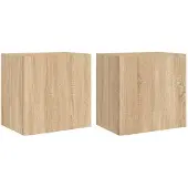 vidaXL Armoires TV murales 2 unités Chêne Sonoma 40,5x30x40 cm Bois composite