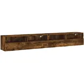 vidaXL Armoires murales TV 2 pcs. Chêne fumé 100x30x30 cm Matériau dérivé du bois