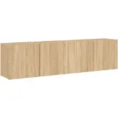 vidaXL Armoires TV murales 2 pièces chêne Sonoma 80x30x41 cm