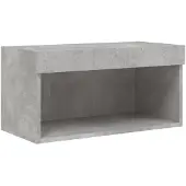vidaXL Armoire TV avec lampes LED gris béton 60x30x30 cm
