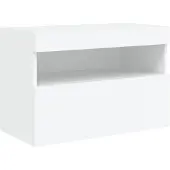 vidaXL Armoire TV murale avec lampes LED blanc 60x30x40 cm