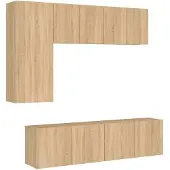 vidaXL Meuble-paroi 5 pièces chêne Sonoma bois composite