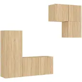 vidaXL Meuble-paroi 4 pièces chêne Sonoma bois composite