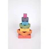TickiT Jeu de construction Rainbow Architect Squares Set en bois 7 pièces