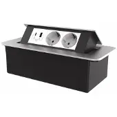 Livolo Socket Push Pop-up intégré | Argent / blanc | USB et USB-C