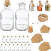 Relaxdays Verres décoratifs, Bocal de conservation, Marron, Transparent