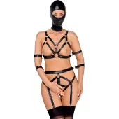Bad Kitty - harnais corps et masque - noir - L