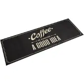 vidaXL Tapis de cuisine lavable texte Coffee 60x180 cm velours