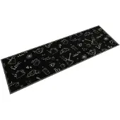 vidaXL Tapis de cuisine lavable imprimé Morning noir 45x150 cm velours