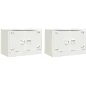 vidaXL Armoires TV 2 pcs. Blanc 67x39x44 cm Acier