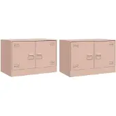 vidaXL Armoires TV 2 pcs. Rose 67x39x44 cm Acier