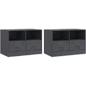 vidaXL Armoires TV 2 pcs. Anthracite 67x39x44 cm Acier