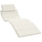 vidaXL Coussin de chaise longue crème mélangé 186x58x4 cm tissu